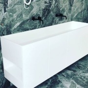 Blaty Łazienko na wymiar , umywalki Corian Krion