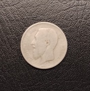 Srebrna moneta 1 Frank Belgia 1886 Leopold II .835 4,7g