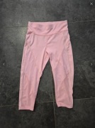 Różowe legginsy sportowe 3/4 z siateczką nowe