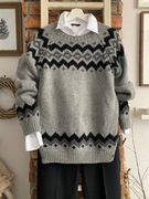 Armedangels sweter 100% wełna S Fair Isle norweski wzór premium