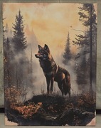 Piękny obraz myśliwski WILK Kojot. Polowanie na drapieżniki. 30x40cm. Nowy