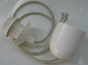 Zwis E27 max. 92 cm biały do klosza lub abażura