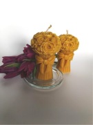 Świeca z wosku pszczelego bukiet róż