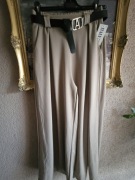 Spodnie damskie szerokie nogawki szwedy ciemny beżowy