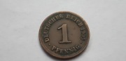 Niemcy Cesarstwo Niemieckie - 1 fenig, pfennig 1905 - mennica F