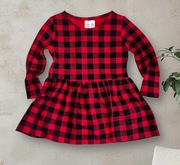 Sukienka dla dziewczynki W kratę Kratkę Na Święta i na co dzień -92 