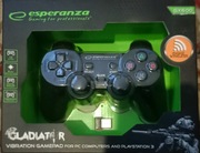 BEZPRZEWODOWY GAMEPAD PAD PC/PS3 WIBRACJA czarny