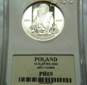 10 zl.  J. Kazimierz PR69  2000   pół postać