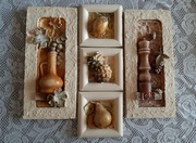 Stare gipsowe obrazki do kuchni zestaw