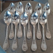 FRAGET – komplet 10 łyżek stołowych, plater, Warszawa, ok. 1900 r.