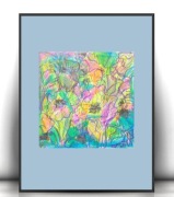 łąka obrazek, rysunek z kwiatkiem, botaniczny rysunek a4, boho plakat 21x30