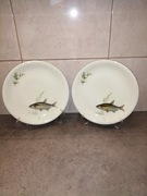 talerze z rybą porcelana Scherzer Bavaria 2szt