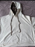 Beżowa bawełniana pudełkowa bluza panterka one size