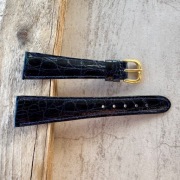 Pasek do zegarka męski skóra krokodyla 20mm vintage granat złota klamra 1
