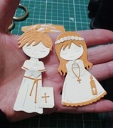 Dzieci Pierwsza Komunia Święta dziewczynka chłopczyk wykrojnik wykrojniki 