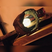 Designerska lampa z litego drewna.Loft,vintage