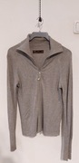 Sweter damski, Zara, rozpinany, golf, szary, na każdą okazję, rozmiar M