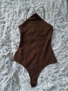 Nowe H&M body brązowe złote XS/34