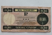 Bon towarowy d0 PEWEXU 10 centow z 1979 z pieczątką