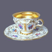 Filiżanka Carl Tielsch Wałbrzych 1850-60 TPM Gotische Form