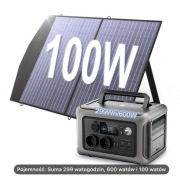 ALLPOWERS R600 Przenośna Stacja Zasilająca z Panelem Słonecznym, 600W 299Wh