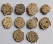 Plomby 10 szt. ołowiane młynarskie zbożowe Austro-Węgry plomba zestaw #1