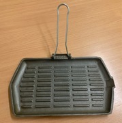 Patelnia żeliwna grillowa ciężka składany uchwyt 