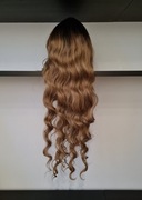 Peruka blond ombre profesjonalna kręcone włosy falowane 90cm nowa
