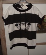 biało czarna bluzka MEGI _cyrkonie_ r. S/M/L