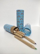 Drewniane kredki w tęczowej tubie