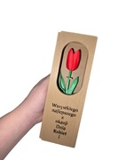 Plastikowe pudełko z tulipanem - prezent na Dzien Kobiet