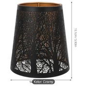 Abażur klosz do lampy metalowy czarny ażurowy 