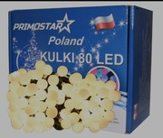LAMPKI CHOINKOWE KULKI LED 80 LED
