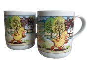 Komplet porcelanowych kubków dziecięcych Wałbrzych – motyw kaczuszek