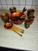 Chochłoma komplet naczyń