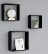 Półki ścienne kostki 3 szt. czarne