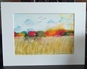 Akwarela A4 na papierze, farby Petersburg, passe-partout 30x40 