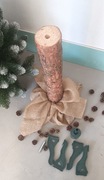 stojak sosnowy do choinki sztucznej na pniu z jutą