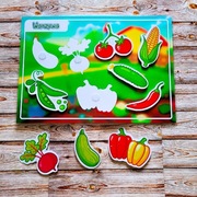 Układanka na rzepy Montessori. Zabawka edukacyjna. Warzywa. 