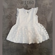 Sukienka biała z tiulem w kropki 12-18miesiecy 86cm 1-1,5 roku