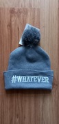 Czapka szara zimowa z pomponem typ beanie rozm uniwersalny