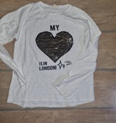 Atrakcyjna Koszulka Zara aplikacja cekinowa 152 stan bdb