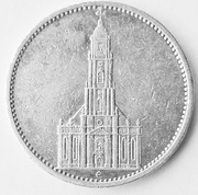 Moneta srebrna 5 marek / III Rzesza,1935. E, kościół w Poczdamie
