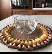 Szklana miska cukiernica Krosno PRL