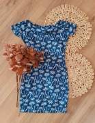 Niebieska hawajska tunika w palmy Atmosphere 34/36XS granatowa plażowa 