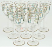 9 Secesyjnych kielichów do wina piękne 