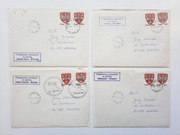 Koperty lotnicze 1995 – 50-lecie Poczty Polskiej – 4 sztuki