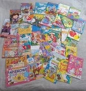 Duży zestaw 52 książek dla dzieci książki kolorowanki łamigłówki naklejki