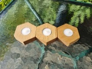 Świeczniki na Podgrzewacze: Dębowe Sześcienne 