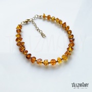 Bransoletka z bursztynem, hematytem 